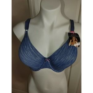 Maidenform 40 Double D Blue White Style 05701 NWT